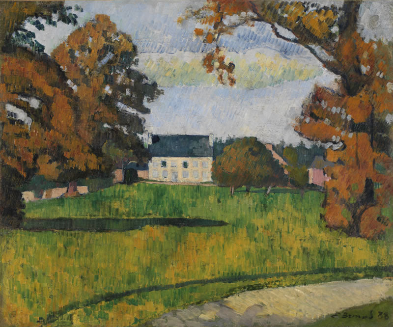 Hus i en parkbund - Émile Bernard