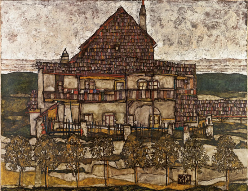 Hus med skifer-tag - Egon Schiele