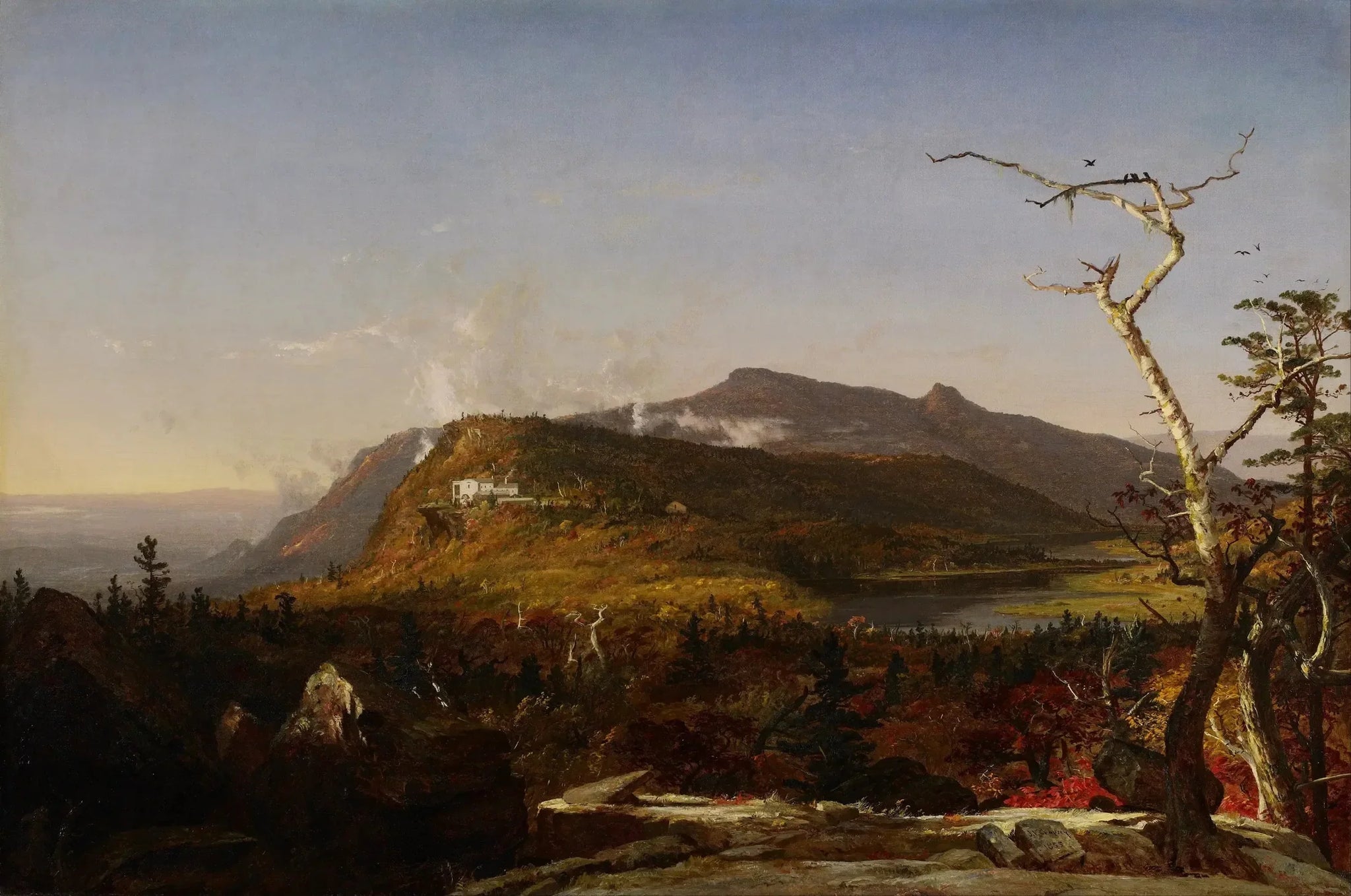 Maison de montagne Catskill - Jasper Francis Cropsey image 1 copie peinte à la main à l’huile