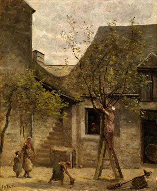 Landmands hus i Fontainebleau - Jean-Baptiste Camille Corot