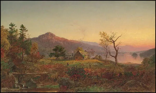 Fiskerens hus, Greenwood-søen - Jasper Francis Cropsey