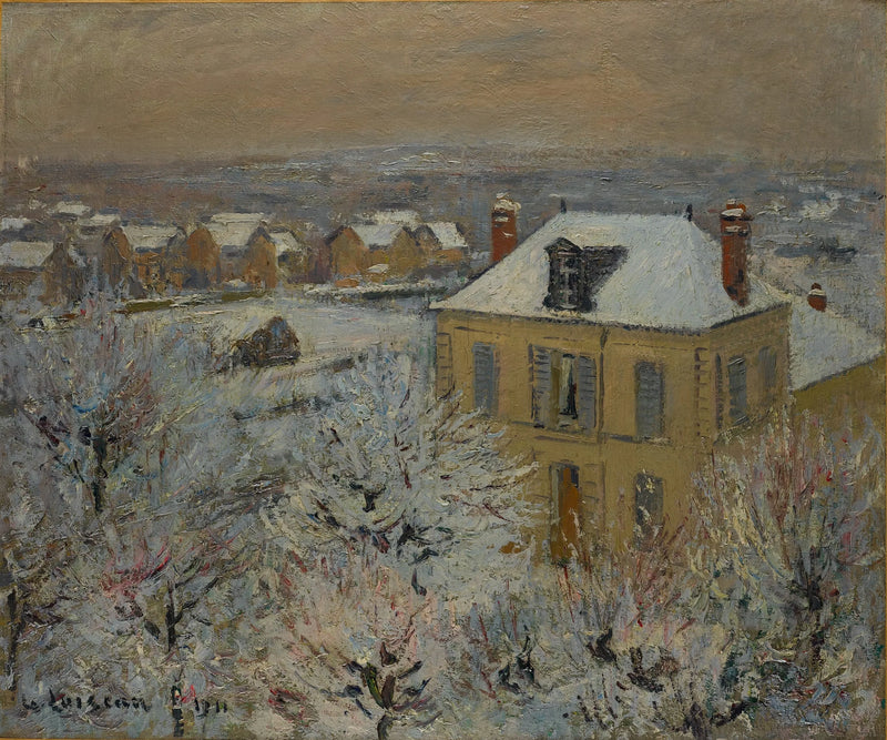 Hus om vinteren - Gustave Loiseau
