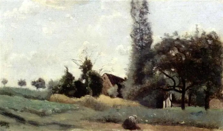 Huse i Marcoussis - Jean-Baptiste Camille Corot