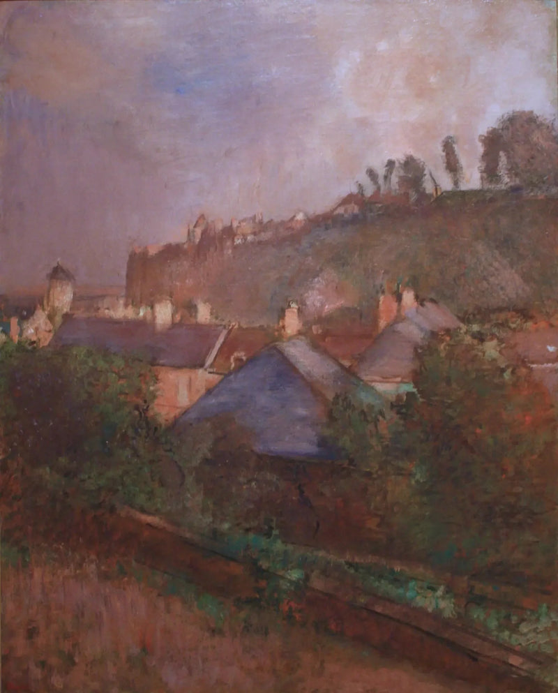 Huse ved foden af en klippe (Saint-Valéry-sur-Somme) - Edgar Degas