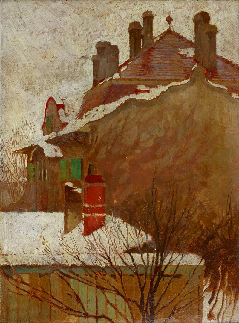 Huse om vinteren (set fra studiet) - Egon Schiele