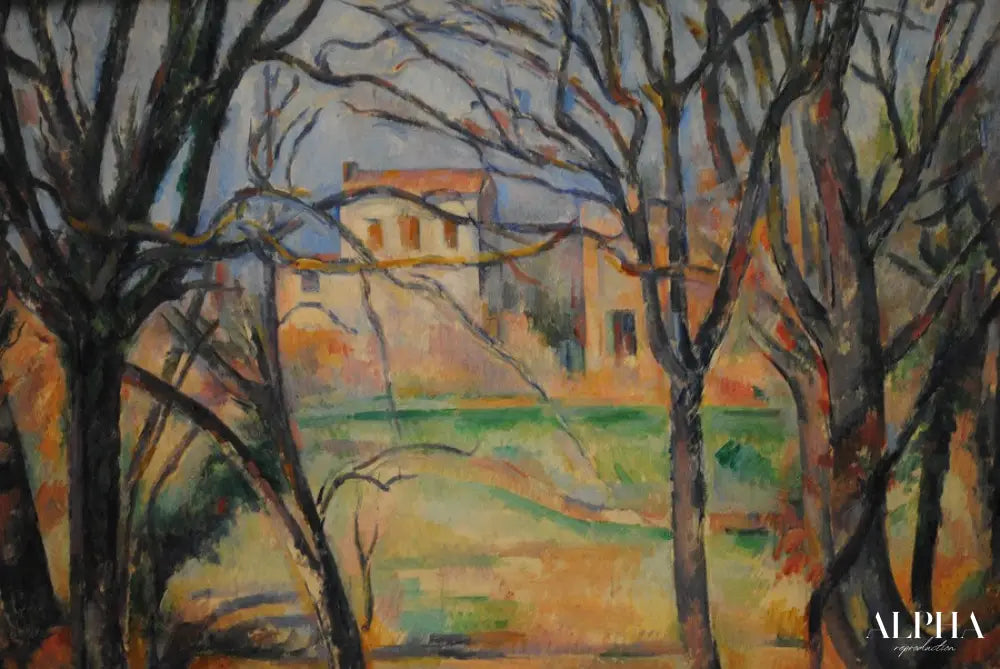 Maisons et arbres - Paul Cézanne - Reproductions de tableaux et peintures haut de gamme