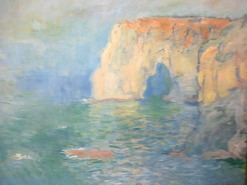 Étretat, la Manneporte, refleksioner over vand W1038 - Claude Monet