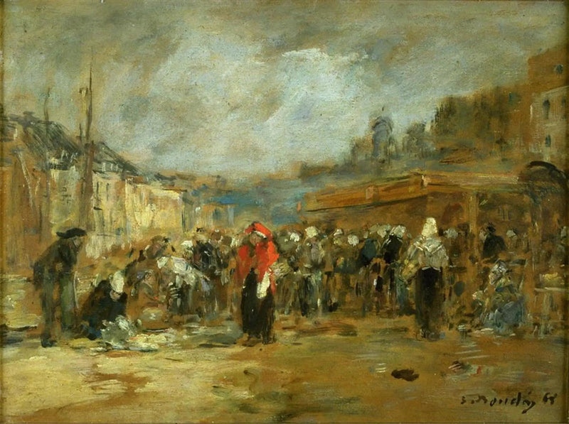 Fiskemarked, Honfleur - Eugène Boudin