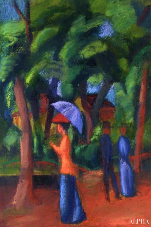 Marche dans le parc - August Macke - Reproductions de tableaux et peintures haut de gamme