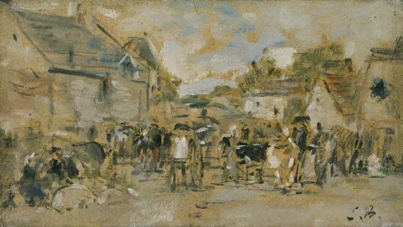 Landsbymarked - Eugène Boudin