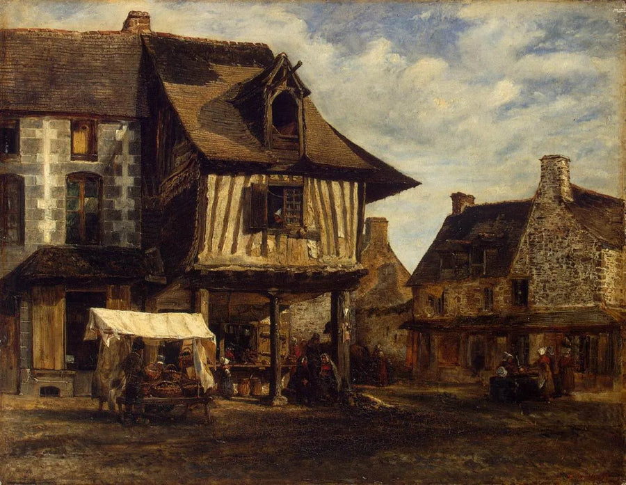 Marché en Normandie - Théodore Rousseau