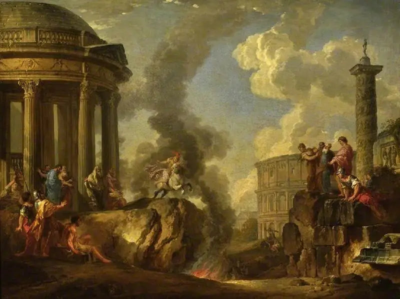 Marcus Curtius springer i bugten