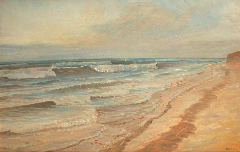 Højvande på Skagen strand. -Michael Peter Ancher