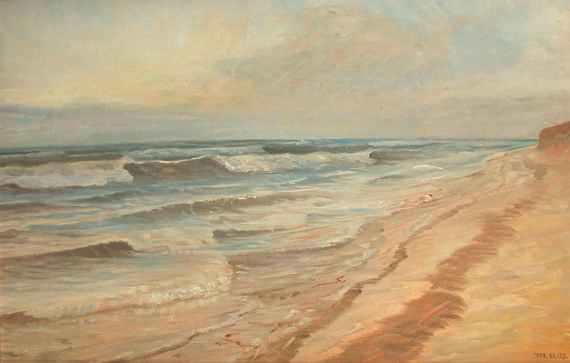 Højvande på Skagen strand. -Michael Peter Ancher