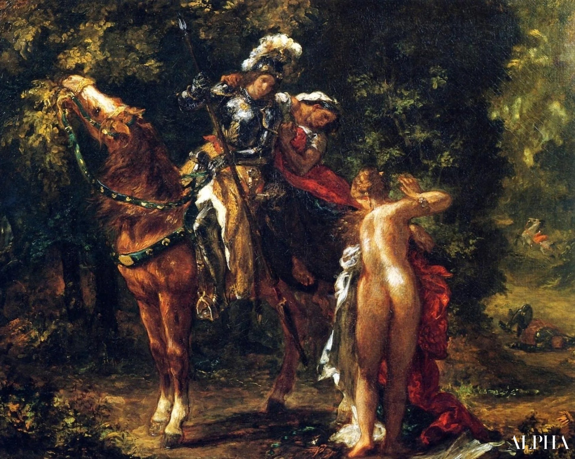 Marfisa og Pinabello - Eugène Delacroix - Reproduktioner af malerier og højkvalitets malerier