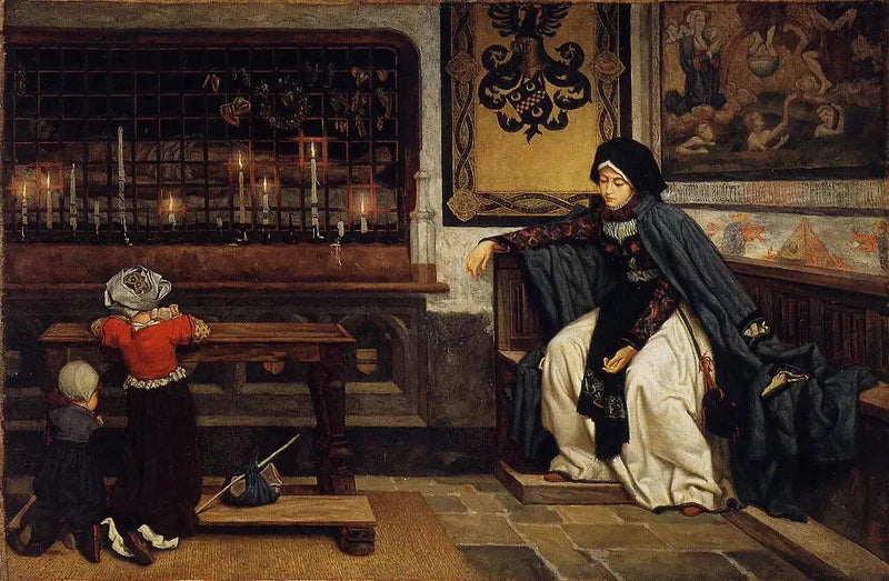 Marguerite ved kirken - James Tissot