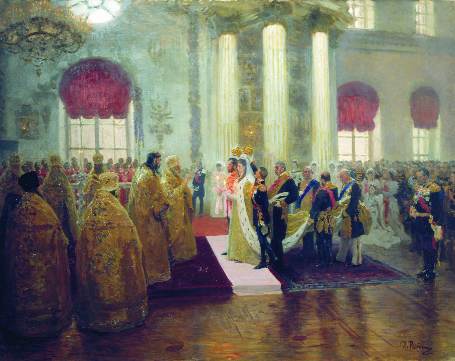 Nicolas II og storhertuginde Alexandra Feodorovna's bryllup. - Ilya Repin