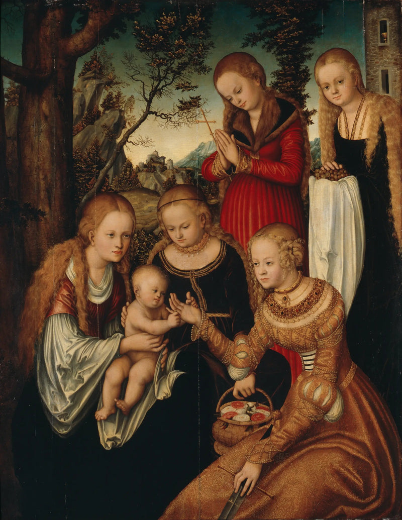 Sainte Katharina's Bryllup - Lucas Cranach den Ældre