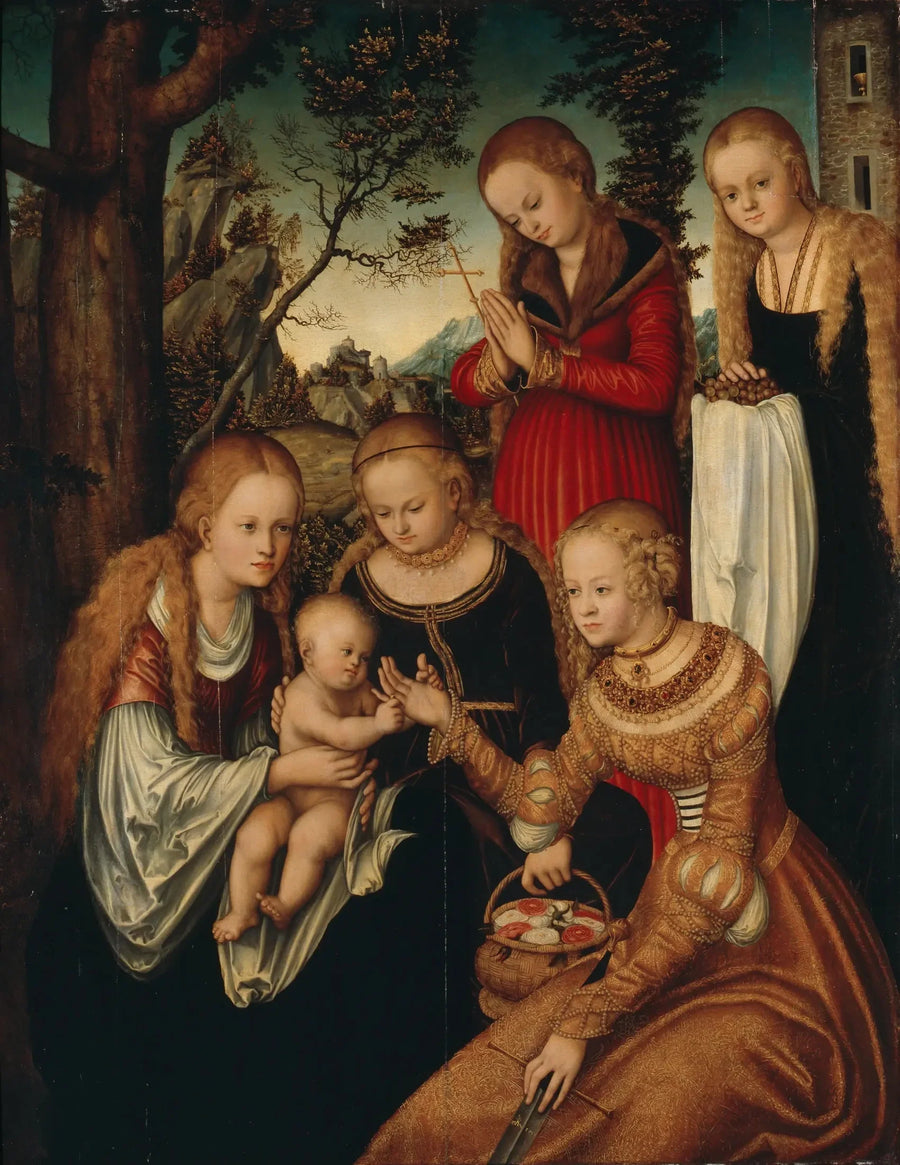 Sainte Katharina's Bryllup - Lucas Cranach den Ældre
