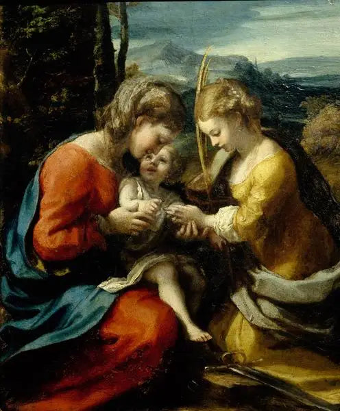 Mystisk bryllup af Sankt Katharina af Alexandria (Capodimonte-museet) - Antonio da Correggio