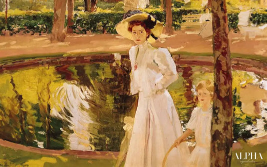 Marianne dans les jardins - Sorolla - Reproductions de tableaux et peintures haut de gamme