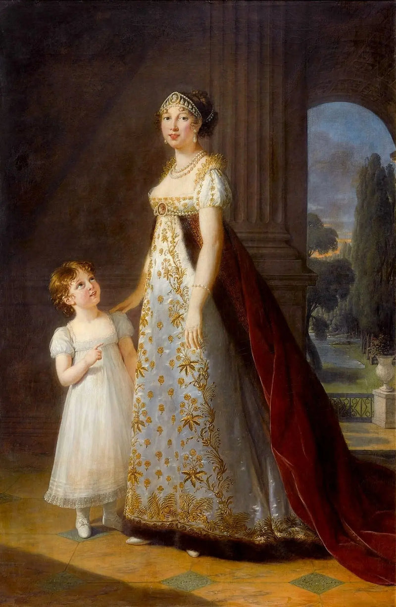 Marie-Annuciade-Caroline Bonaparte, dronning af Napoli, med sin datter Laetitia-Joséphine Murat - Élisabeth Vigeé Le Brun