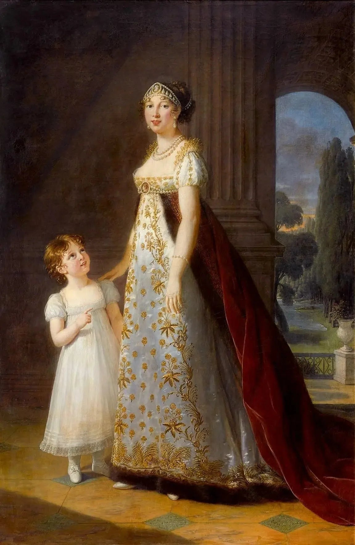Marie-Annuciade-Caroline Bonaparte, reine de Naples, avec sa fille Laetitia-Joséphine Murat - Élisabeth Vigée Le Brun image 1 reproduction réalisée par Alpha Reproduction