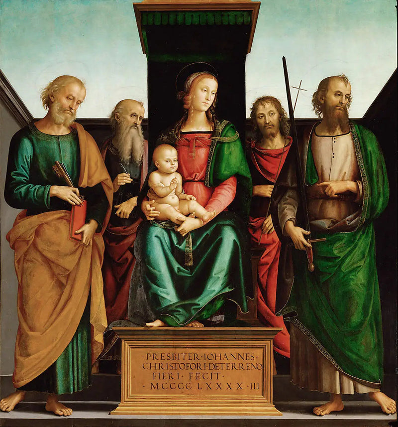 Marie med Barnet og de fire hellige - Pietro Perugino