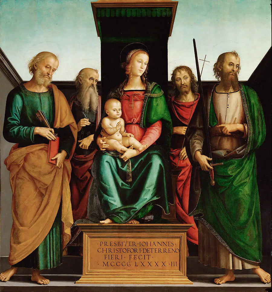 Marie med Barnet og de fire hellige - Pietro Perugino