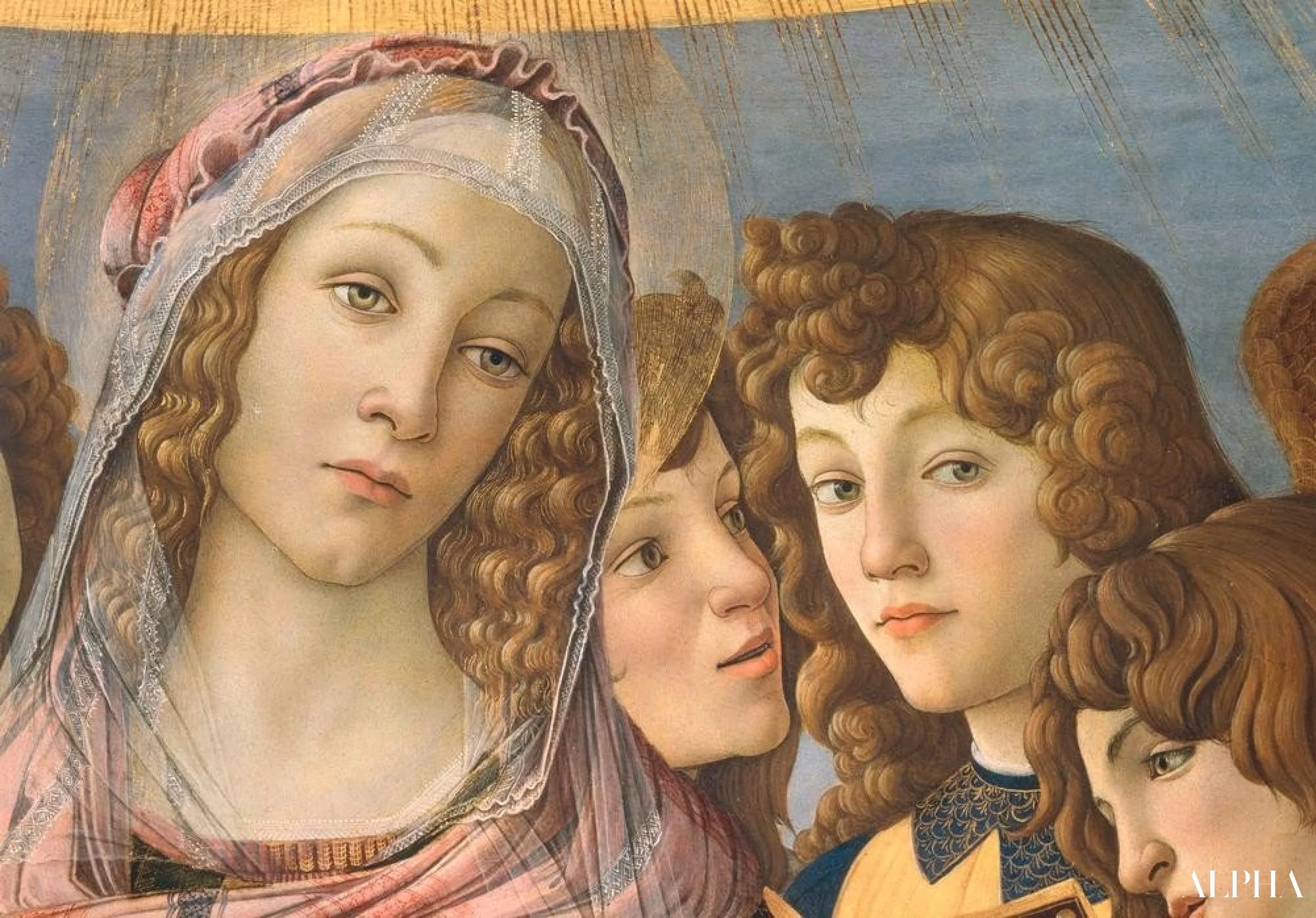 Marie og englen - Sandro Botticelli - Reproduktioner af malerier og højkvalitets malerier
