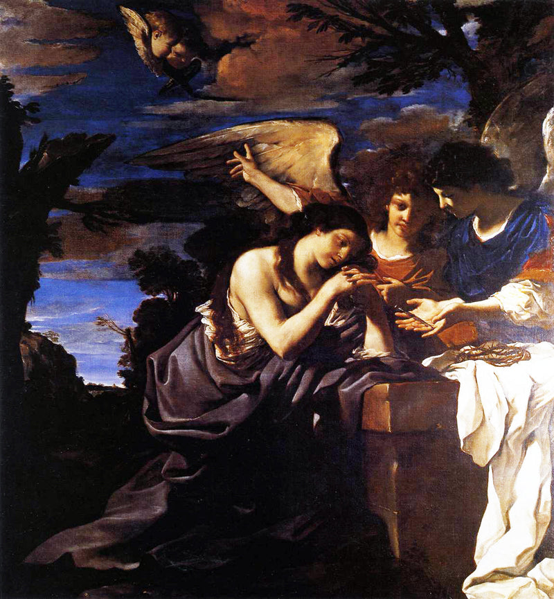Marie Madeleine med to engle - Guercino