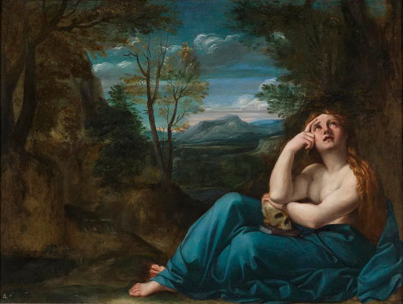 Marie-Madeleine i et landskab - Annibale Carracci