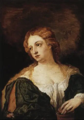 Marie-Madeleine i grøn kjole - David Teniers den Yngre