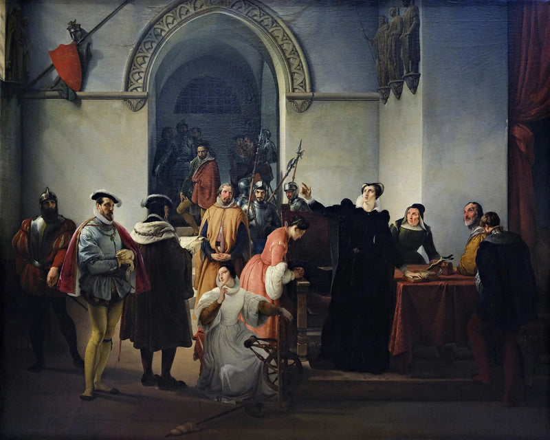 Marie Stuart protestant de son innocence à la lecture de sa condamnation à mort - Francesco Hayez