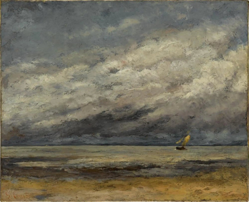 Marine med sejlskib nær stormen - Gustave Courbet
