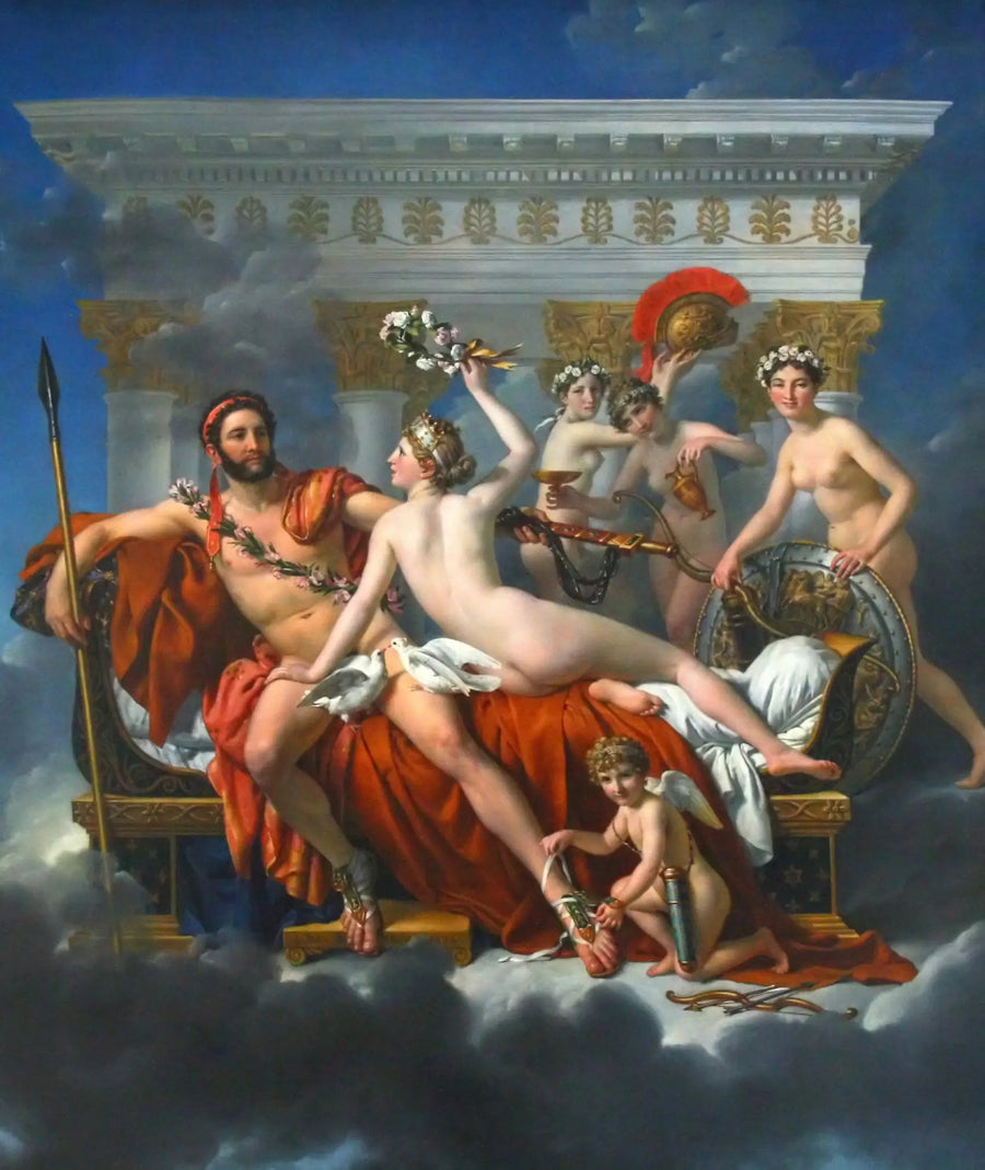 Mars afvæbnet af Venus - Jacques-Louis David