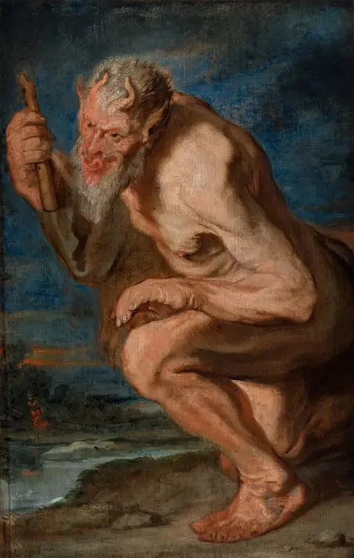 Marsyas knælende med en fløjte - Antoine van Dyck