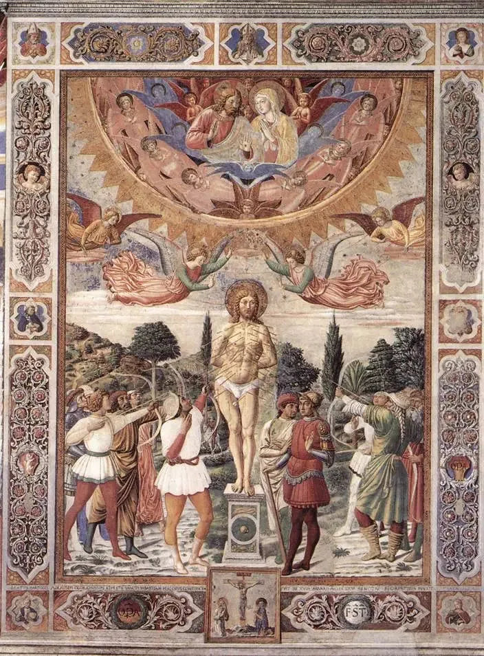 Martyrdom af Sankt Sebastian - Benozzo Gozzoli