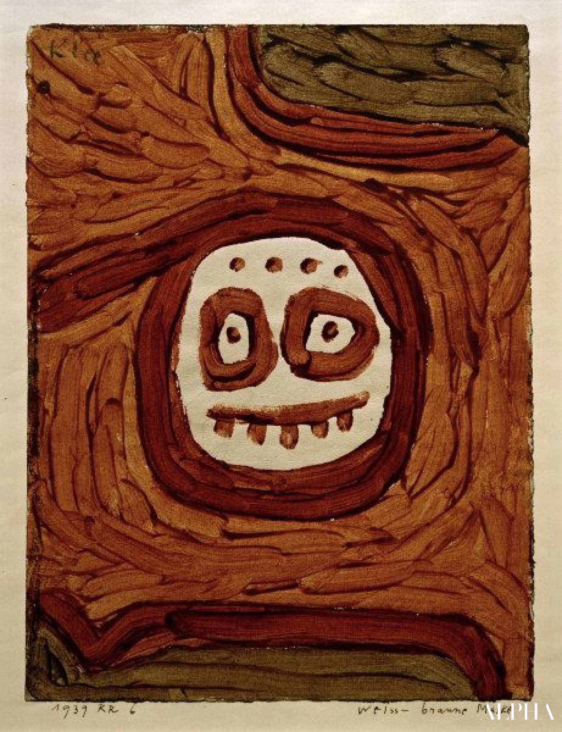 Masque blanc et brun, 1939 - Paul Klee - Reproductions de tableaux et peintures haut de gamme