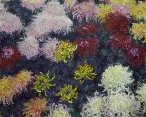 Massiv af krysantemum - Claude Monet