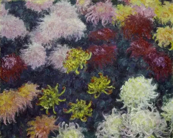 Massiv af krysantemum - Claude Monet