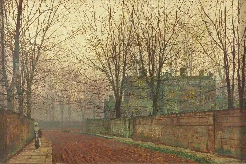 Novembermorgen, Knostrop Hall, Leeds - John Atkinson Grimshaw