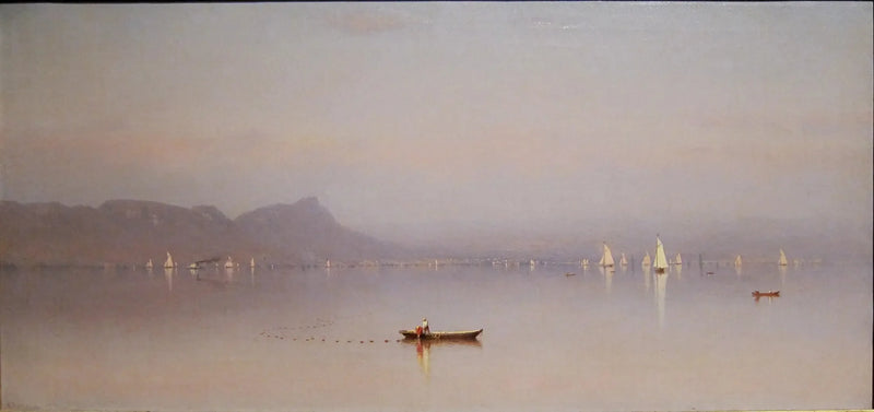 Morgen i Hudson, Haverstraw-bugten - Sanford Robinson Gifford