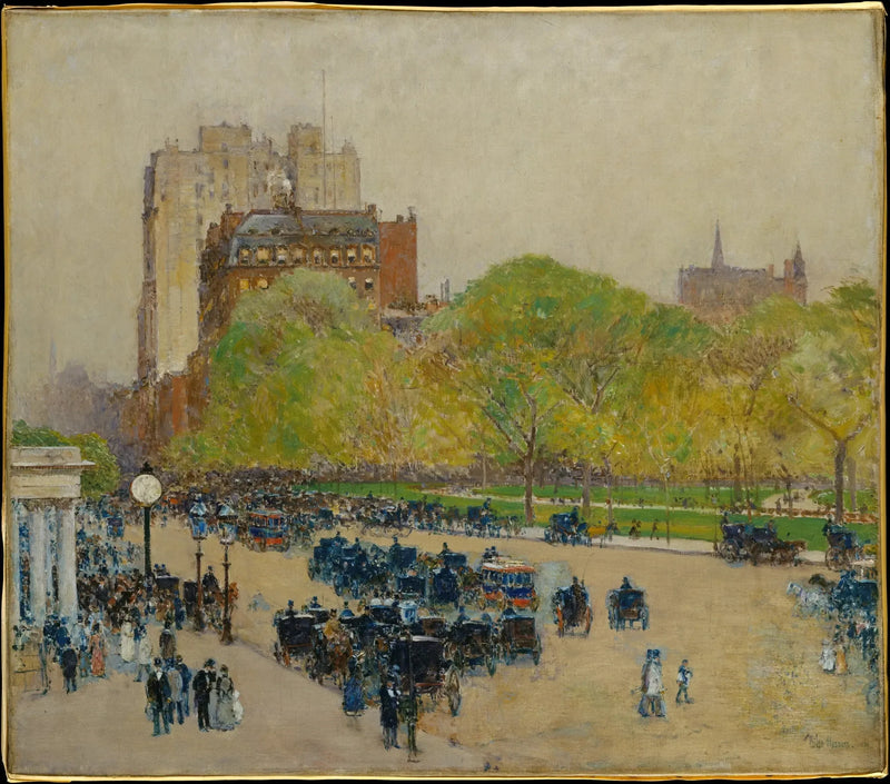 Forårsmorgen i byens hjerte - Childe Hassam