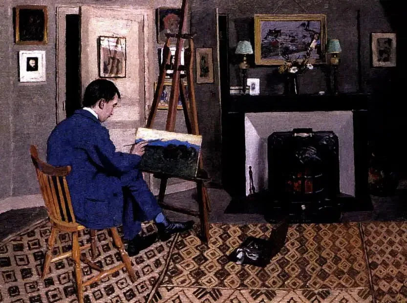 Max Rodriguez-Henriques i Félix Vallottons værksted, svigerfader - Félix Vallotton