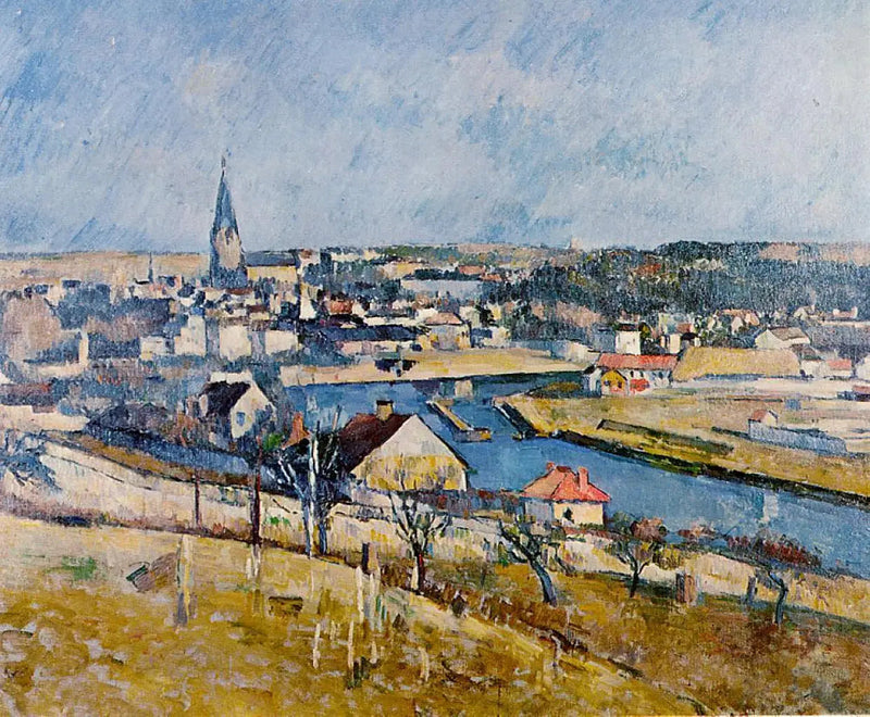 Melun set fra Le Mée-sur-Seine - Paul Cézanne
