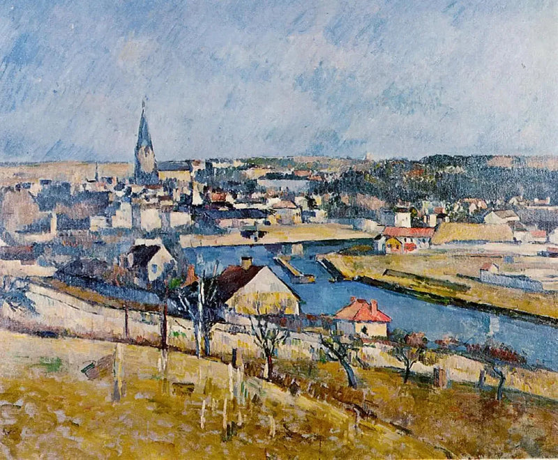 Melun set fra Le Mée-sur-Seine - Paul Cézanne
