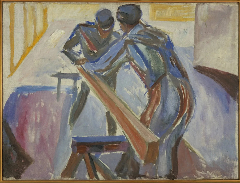 Snedkere i værkstedet - Edvard Munch