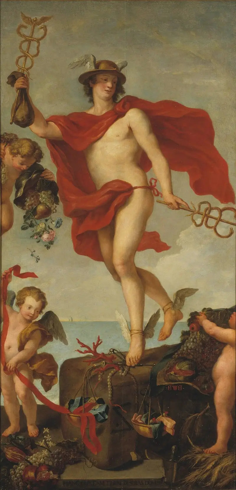 Merkur ved afgang fra Antwerpen. Fragment af et større maleri. - Peter Paul Rubens