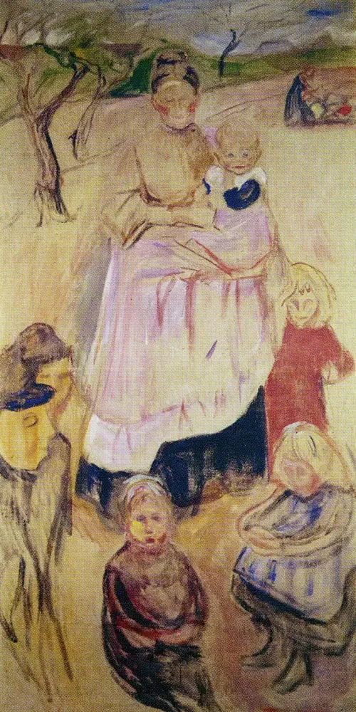 Mor med Børn, Thüringen - Edvard Munch